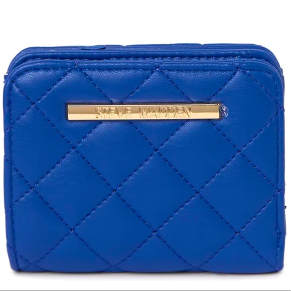 Steve Madden Quilted Wallet Royal Blue - Picture 1 of 8